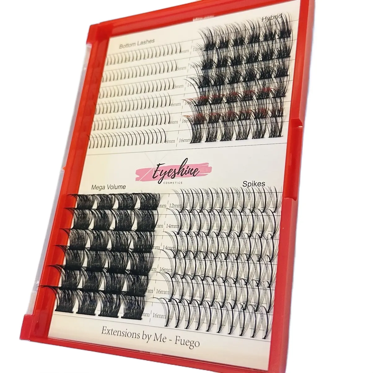 Eyeshine Fuego (10-18mm) Lashes - Mega Volume Hybrid Lashes with Spikes and Bottom Lashes (clearance)