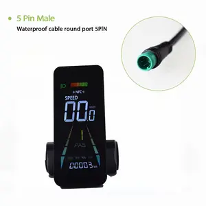 Advanced Wired Electric Bicycle Computer LCD Display, NFC Unlock, Type-C Charging Port for Phone, Suitable for Various E-Bikes