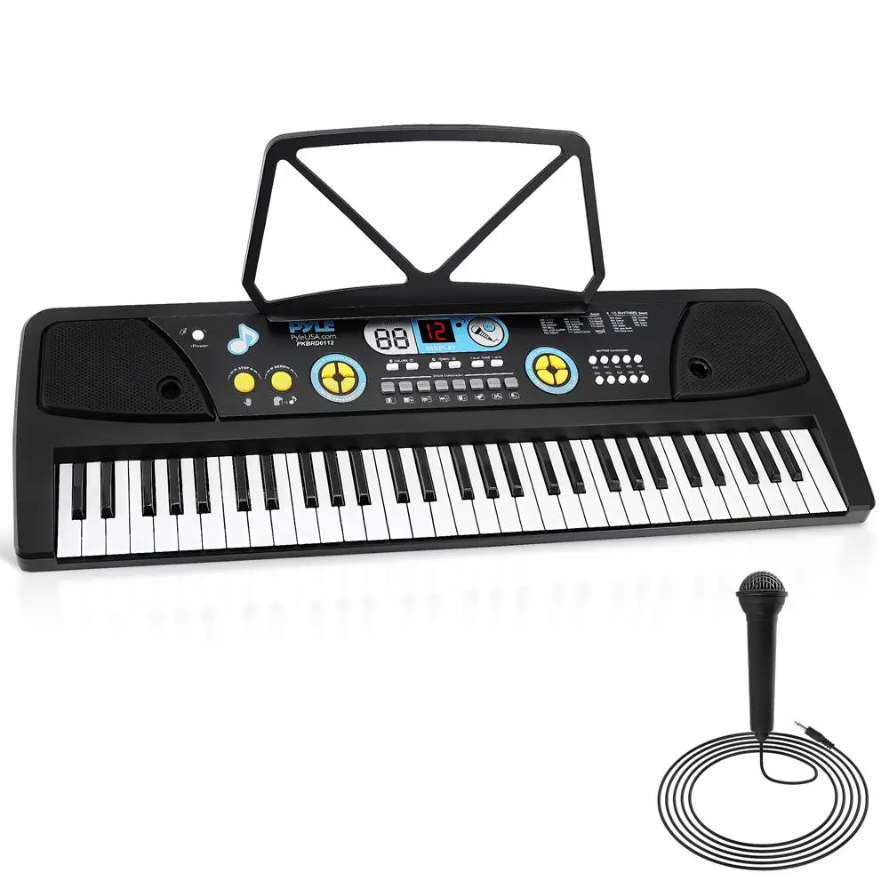 61-Key Electronic Piano Keyboard, Portable Engineered ABS 2-in-1 Karaoke Instrument with Mic, Built-in Full Range Stereo Speakers, Rechargeable Battery, Adjustable Volume Control, Auto Power Off, 240V (For Children & Adults), Digital Piano Keyboard
