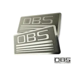 OBS - '4 Line' Classic Pillar Emblem (Inverse Engraved) - Machined Billet - Sold as a Pair
