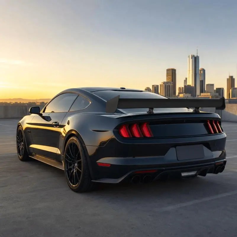 Car Spoiler Spoiler Wing Universal Rear Spoiler Universal Adjustable Aluminum Single Deck Rear Spoiler Wing 43.3 Inches Lightweight Racing Style Black - Perfect Flush Fit, Easy DIY Installation