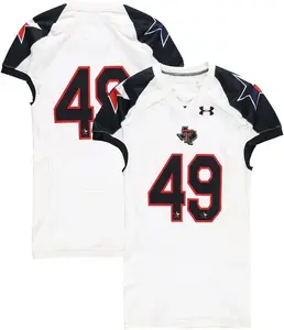 Texas Tech Red Raiders Team-Issued #49 White and Black Jersey from the 2013 NCAA Football Season - Size 46