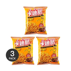 CADINA 3 Pack Honey BBQ Rib Potato Fries 2.12oz Each - Taiwanese Snack Sticks, Sweet & Savory Crunch
