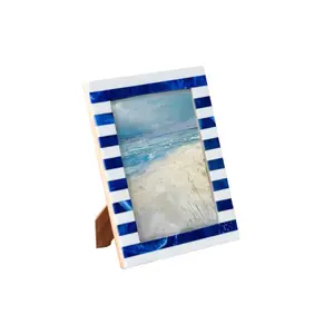 Blue Stripe Resin Photo Frame