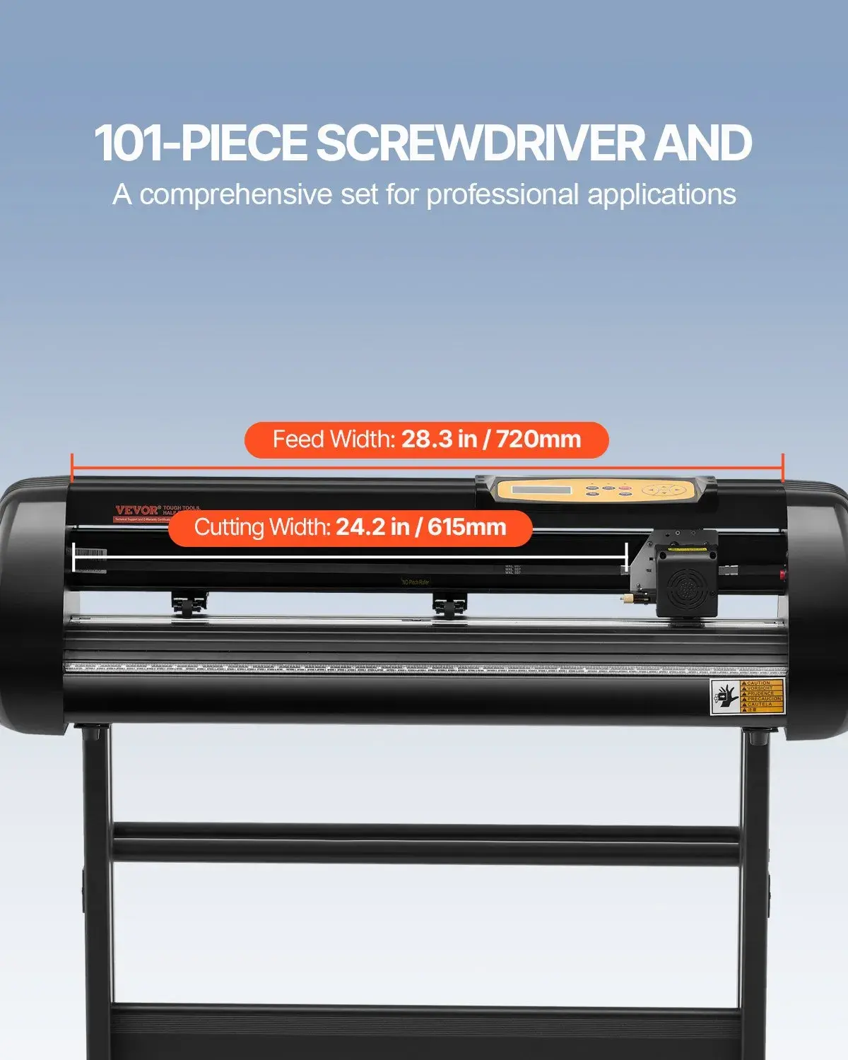 VEVOR Vinyl Cutter Machine,  Upgraded 28 Inch Paper Feed Cutting Plotter Bundle, Adjustable Force & Speed Vinyl Printer with Powerful Stepper Motors, Signmaster Software Compatible with Windows System