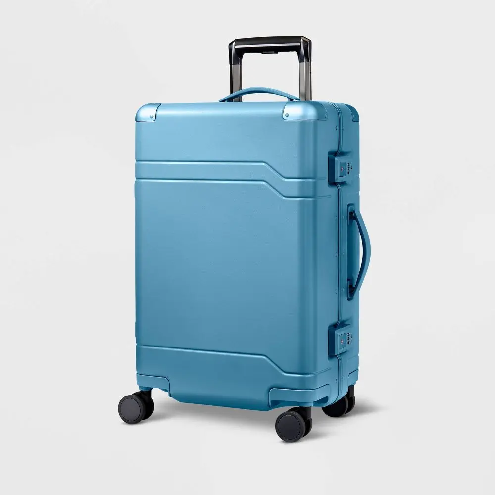 Hardside Carry On Trunk Suitcase Spinner Hardshell Luggage Buckle Closure