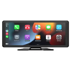 VENBES Portable Wireless Car Display Screen, Car Video Player, Connects to Carplay & Android Auto, Features IPS Touchscreen, Voice Control, Bluetooth-compatible Aux Fm Radio Compatibility