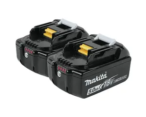 Makita BL1850B 18V LXT Lithium‑Ion 5.0Ah Battery (2 Pack)