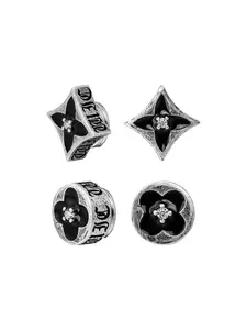 Trendy Zircon-Embedded Clover Ear Cuffs Set, Pain-Free Clip-On Earrings, Unisex Fashion Jewelry, Perfect for All Occasions, Ideal Gift