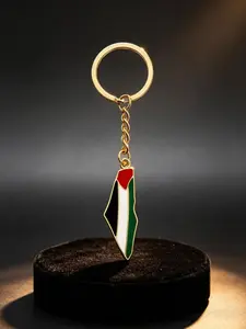 Palestinian Map Keychain Pendant, Unisex Fashion Key Ring, Palestinian Flag Design, Casual Style Accessory, Keychain Charm