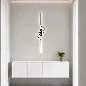 Modern LED Wall Light, Wired Model, Black Line Wall Light, Left and Right Options, White Light For Bedrooms, Living Rooms, Hallways, Corridors, Staircases, Indoors Decorative Lighting Fixture, Home Decor Lighting