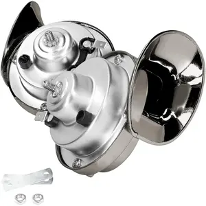 300DB Super Loud Train Horn, 2PCS Car Air Electric Snail Double Horn, 12V Waterproof Air Horns Replacement Kit, Auto Accessories Universal for Motorcycle, Truck, Bike, Boat (Gray)
