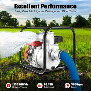 3" Inch 7.5HP Gas Water Pump - Excellent Performance for Irrigation Drainage & Other Tasks with 1236.01ft/h Delivery Volume & 98.43ft Total Head