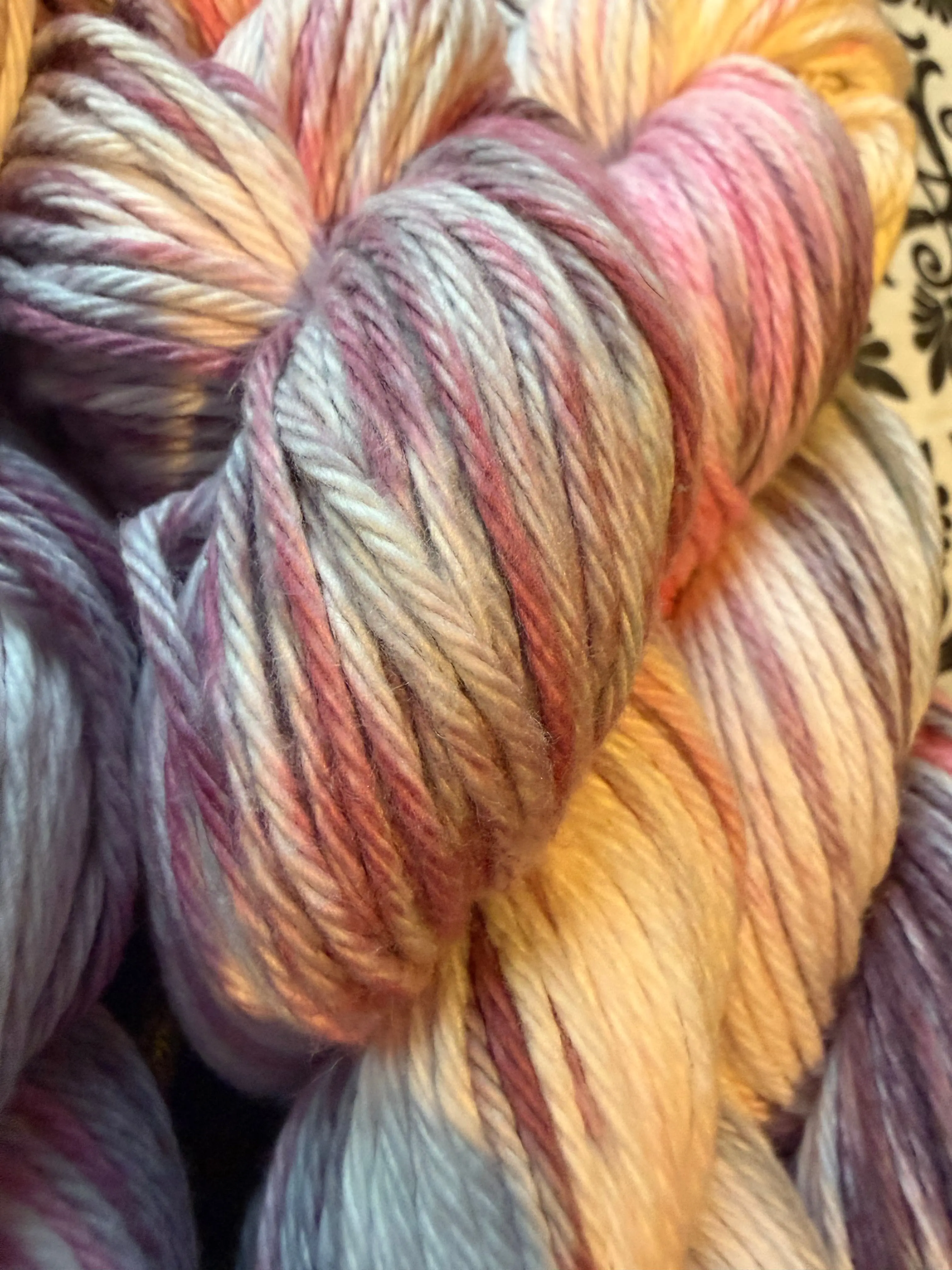 cherry blossom | Hand Dyed Cotton Yarn | Soft Pink Dove Grey White | Spring Crochet Yarn | 100g/160yds