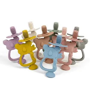 Cute Koala Animal Shape Silicone Baby Toothbrush, Cartoon Design, Perfect Gift for Babies, Ideal Photo Prop, Soft & Safe Material, Oral Care Tool