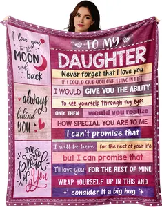 [mothers day gift ideas] Daughter Blanket Gifts for Daughter from Mom or Dad - to My Daughter Soft Throw Blanket - Christmas Birthday Present for Adult