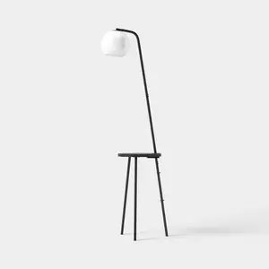 Shelf Floor Lamp with USB Black - Room Essentials