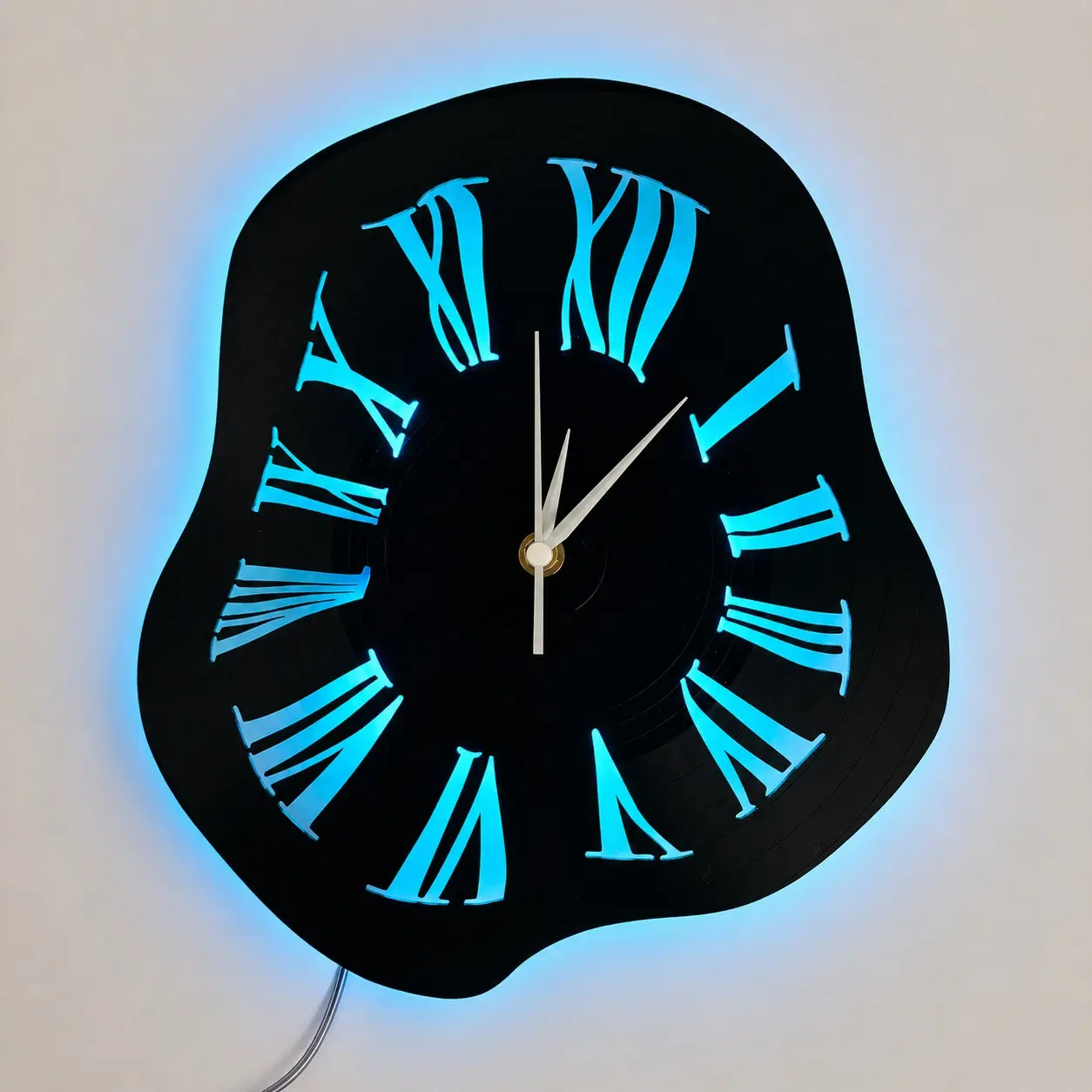Vintage Vinyl Record Wall Clock, Decorative Wall Clock, Lighted Wall Clock, With Led, LED Seven-Color Glow, Silent Design, Retro Art Decor, Ideal for Bedroom Living Room Office, Creative Gift