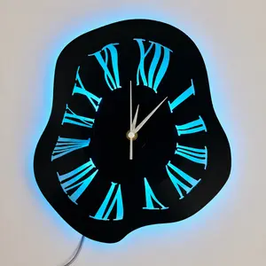 Vintage Vinyl Record Wall Clock, Unique Design, Unique Shape, Colorful Glowing Clock, Glow in the Dark, Silent Home Decor, Silent Operation, Ideal for Living Room, Bedroom, Kitchen, Christmas, Halloween, Birthday Gift