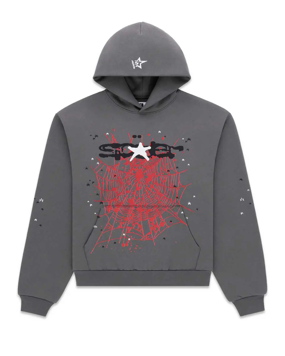 Sp5der Splat Punk Hoodie Slate Grey