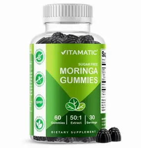 Moringa Gummies – Sugar-Free Botanical Extract – Green Superfood Supplement – Vegan, Pectin-Based, Non-GMO – Plant-Based Gummies – 60 Count