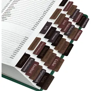 Tabs, Laminated  Tabs for Women & Men, 75 Tabs,  Tabs for Study , Large Print Easy to Read and Apply Tabs for All Ages (Brown)