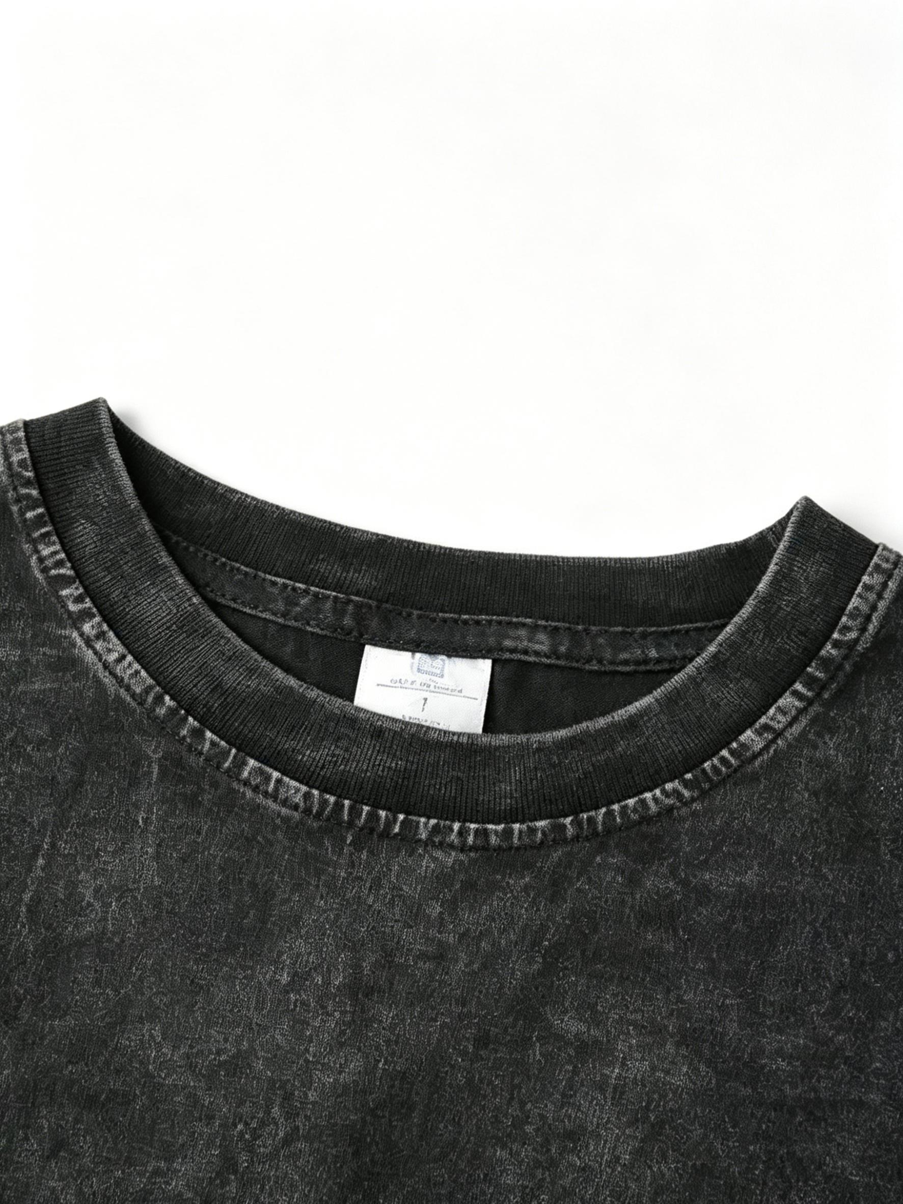 Men's Oversized Round Neck Short-Sleeve Loose T-Shirt - Menswear, Casual Machine Washable Grunge Dark Angel Graphic Top with Gothic Sword & Rose Print, Vintage Washed Black Edgy Streetwear Tee for Father's Day, Aesthetic