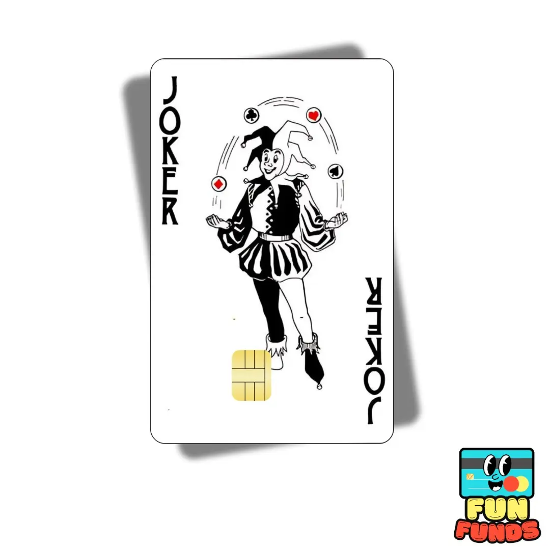 Joker Credit Card Skin - Vinyl Sticker for debit cards, Waterproof, Glossy or Holographic - Easy to apply funny card sticker credit card