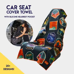 National Parks Car Seat Cover Towel - Silicone-Lined Hood Universal Fit Car Seat Cover Towel for Sweat Protection