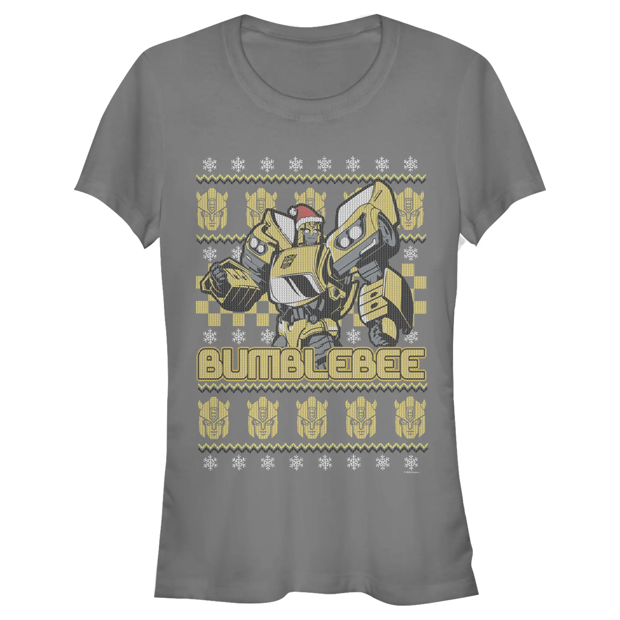 Juniors Womens Transformers Bumblebee Ugly Xmas T-Shirt