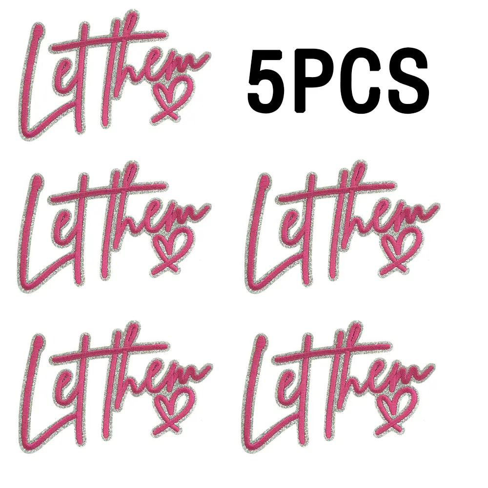 Decorative Embroidery Patches, 5-Piece Cute Multi-Color Polycotton Set, Iron-On for Clothing, Shoes, Bags & DIY Projects, Backpacks, Durable, Heat-Sticking, 5Pcs Embroidered Patches, Iron-On Ease, Easy To Use