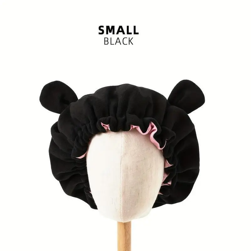 CozyDouble-LayeredDevil'sCornerSleepCap-WarmFleeceAnimalEarsCapwithAdjustableDrawstringHaircareHeatlessLightweight CozyDouble-LayeredDevil'sCornerSleepCap-WarmFleeceAnimalEarsCapwithAdjustableDrawstringHaircareHeatlessLightweight