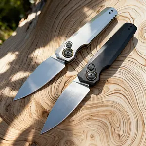 Compact 2.9" Folding Pocket Knife with Button Lock, CPM-154 Stainless Steel Blade, Durable Aluminum Handle, Portable EDC Knife for Outdoor, Camping, Daily Use