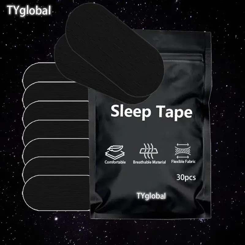 Black Mouth Tape for Sleeping – 30 Gentle Adhesive Strips, One Month Supply for Better Nose Breathing & Snoring Reduction, Sleep Aid for Adults & Athl