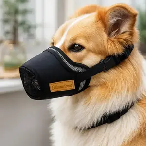 Adjustable Dog Bite Proof Muzzle, Breathable Mesh Material, Prevents Barking & Chewing, Safe for Walking Pets, Training Gear, Pet Supplies Essential