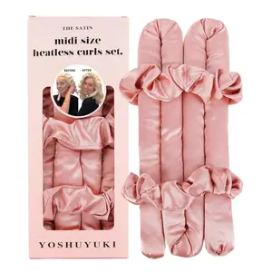 Satin XL Jumbo Hair Rollers for Overnight Curls - Heatless Curling Set With Headband and Soft Rollers, Heat Free Curls, Frizz-Free, Multiple colors