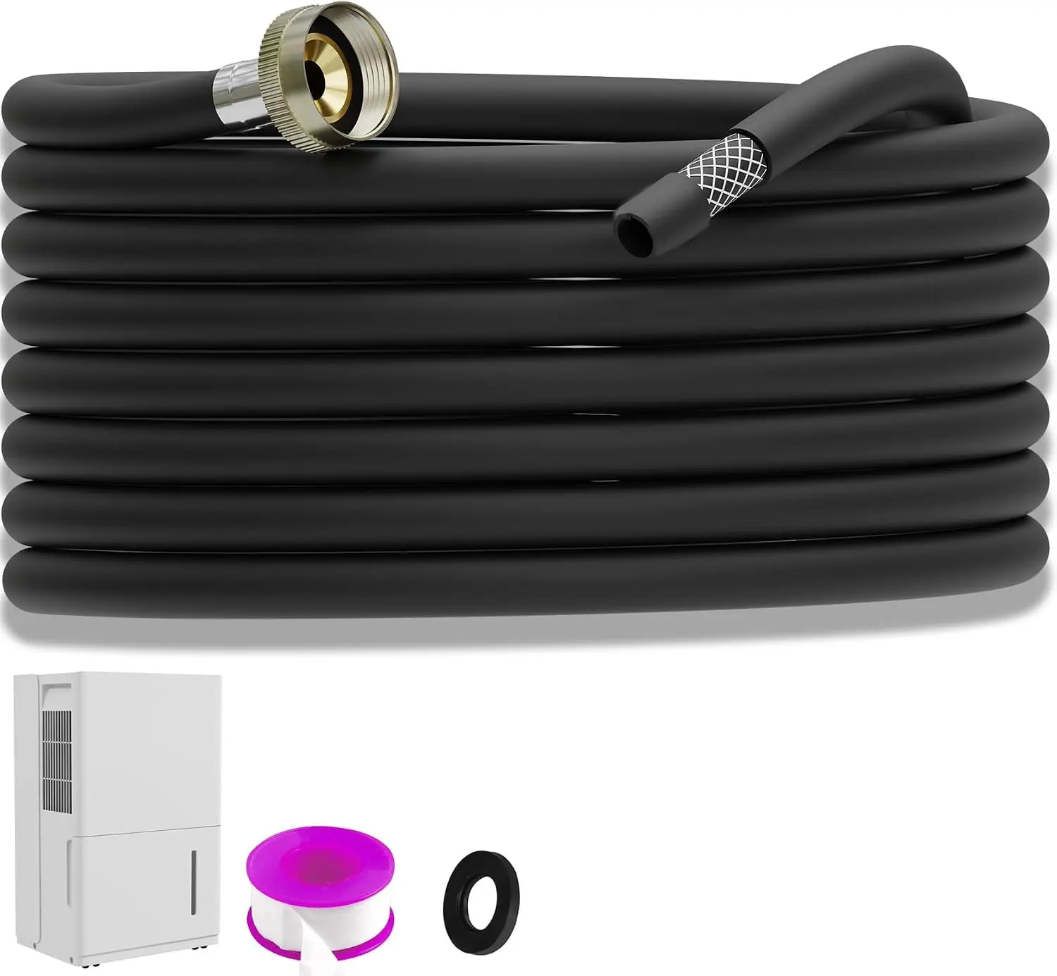 13FT Dehumidifier Drain Hose with 3/4 Inch FHT Leak-Proof and Rust-Resistant Connector Portable AC Tangle-Free Thickened Drain Hose Indoor Perfectly Fit Most Dehumidifier Models