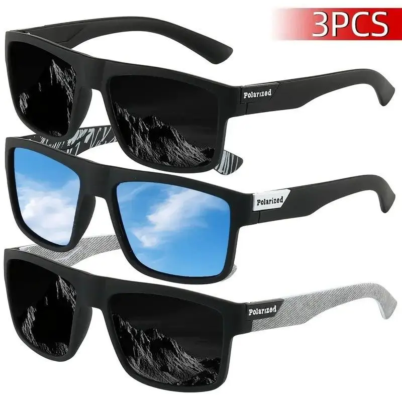 Men’s Polarized Sports Sunglasses  Square Eyewear with TAC Lens & PC Frame  Lightweight & Durable Design for Full Coverage in Outdoor Activities & Driving unisex simple style sunglass