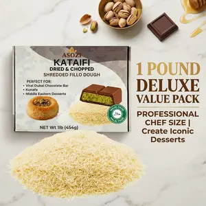 Dried Kataifi Pastry Dough 16 Ounce | Shredded Fillo for Dubai Chocolate Bar, Kunafa and Baklava | Kadayif Phyllo Strands for Pistachio Cream Desserts