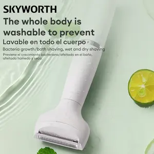 Skyworth 4-in-1 Lady Trimmer for Women Electric Shaver and Razor Rechargeable Body and Facial Hair Removal Four Head for Painless Trimming of Pubic Face Underarm Legs IPX4 Waterproof