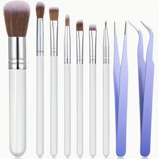 9pcs Brush Food Paint Brushes for Cake Decorating Cake Brushes for Baking Decorating Pastry Brush Straight Curved Pasta Tweezers for Treat Chocolate Sugar Fondant