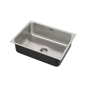 212 MAIN 18 Gauge T-304 Stainless Steel Kitchen Sink, Rectangular Single-Basin Undermount Commercial-Grade Sink with Integral Overflow Drain