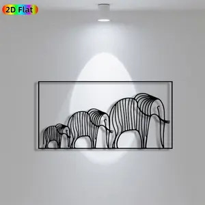 1pc Avant-Garde Elephant Herd Metal Wall Art, Avant-Garde Elephant Herd Statue Mural, Iron Craft, Perfect for Living Room, Garden, Zoo Corner Decor, Intricate Craftsmanship, Artistic Metalwork, Christmas Decor, Ideal Gift for Nature Lovers