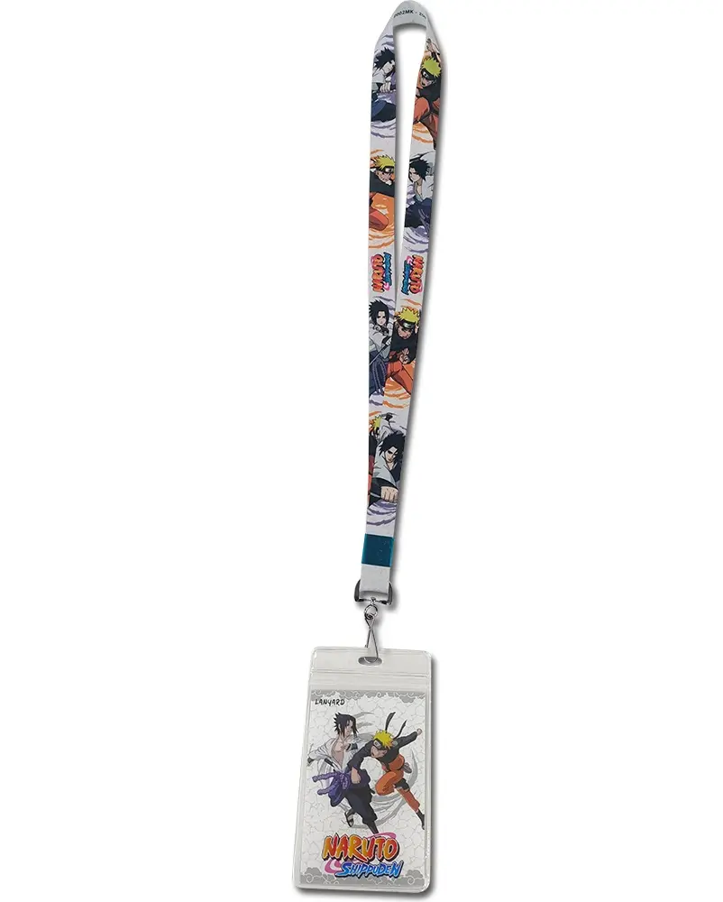 Naruto Shippuden Naruto & Sasuke Neck Lanyard Keychain ID Holder Badge Key Strap Nametag
