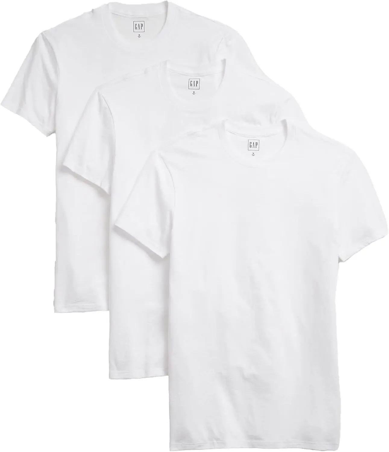 Gap Mens Crew Neck T-Shirt (3-Pack) Clothes Cotton Fashion Menswear Soft Undershirt Tshirt