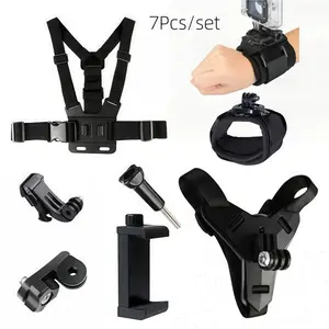 Ultimate Sports Camera Kit for Gopro, Smartphone, Osmo Action, Durable Stands, Includes Motorcycle Helmet, Wrist, Chest Mounts