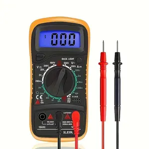 Digital Multimeter Voltmeter, AC DC Volt OHM Amp Current Meter, Multifunction Battery Tester with Backlight Test Wire, Voltage Tester with LCD Display, Automotive Circuit Tester for Car, Home, Industry