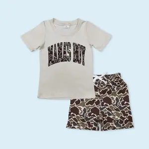 Mama's boy top camouflage shorts kids boy clothes