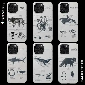 Animal Anatomy Diagram Phone Case, Hand-Drawn Biological Illustration Phone Cover, Vintage Science Art Design 17 Air Pro Max Protection