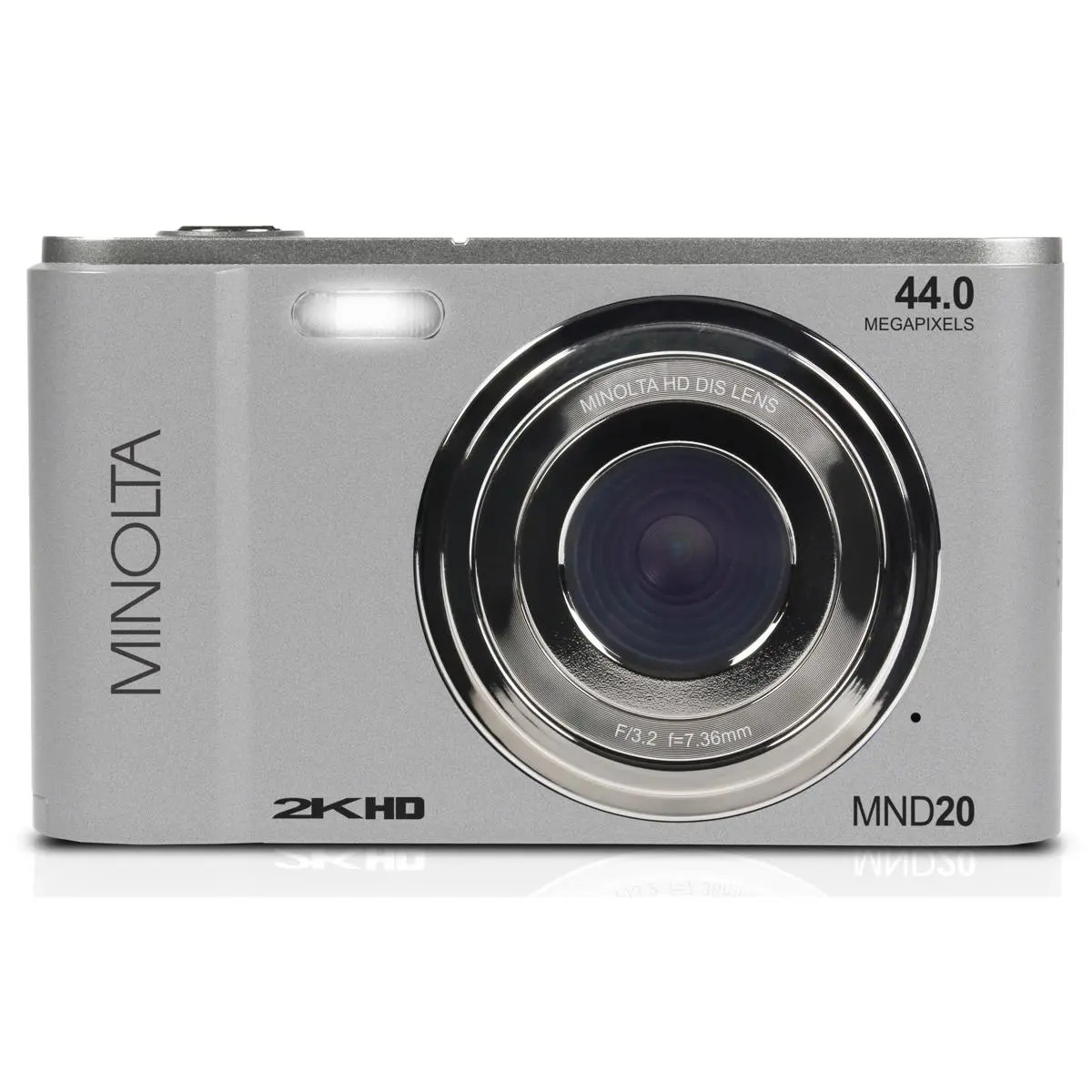Minolta MND20 44 MP 2.7K Ultra HD Digital Camera (Silver)